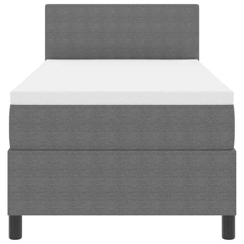 vidaXL Boxrugós ágy Világosszürke és fehér 203 x 80 x 88 cm