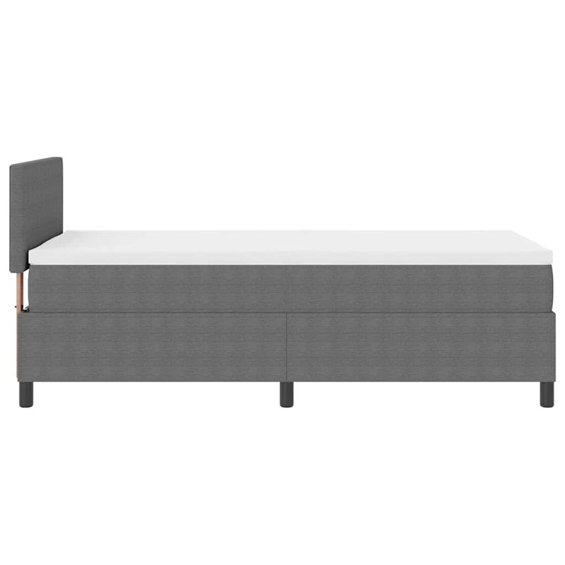 vidaXL Boxrugós ágy Világosszürke és fehér 203 x 80 x 88 cm