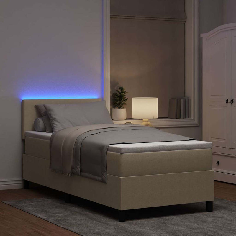 vidaXL Boxrugós ágy Világosszürke és fehér 203 x 80 x 88 cm