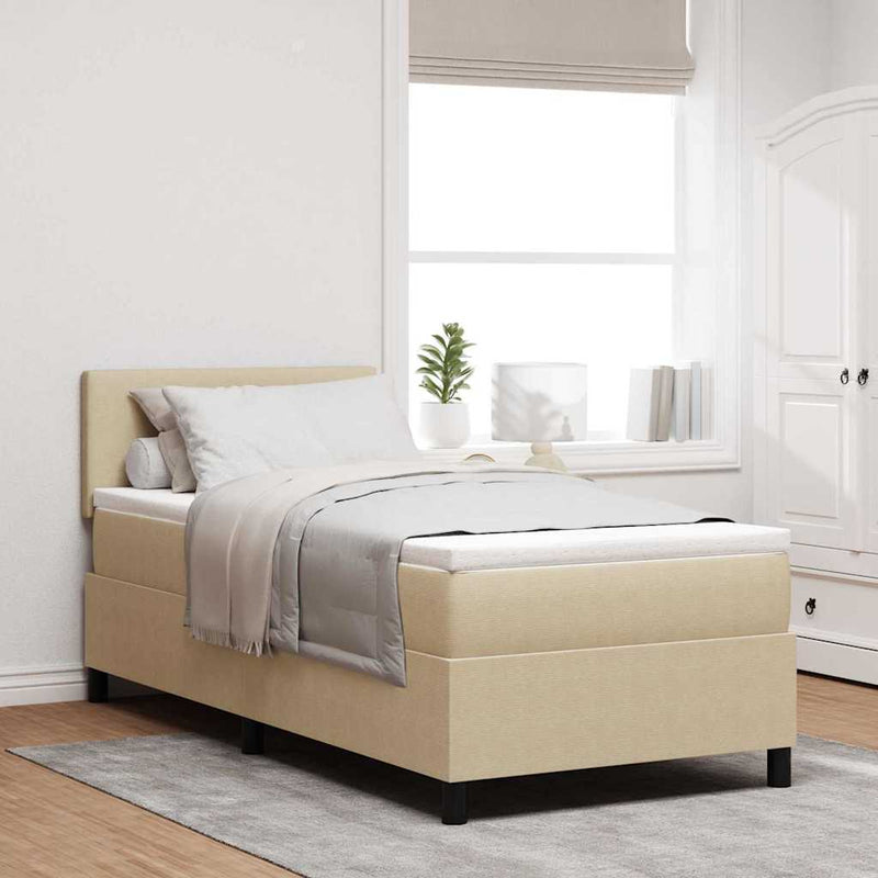vidaXL Boxrugós ágy Világosszürke és fehér 203 x 80 x 88 cm
