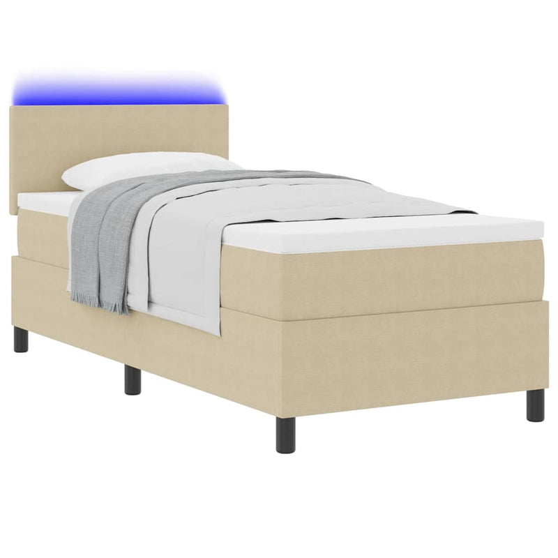 vidaXL Boxrugós ágy Világosszürke és fehér 203 x 80 x 88 cm