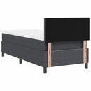 vidaXL LED Box Spring Ágy fejtámlával Sötétszürke és Fehér 90 x 190 cm