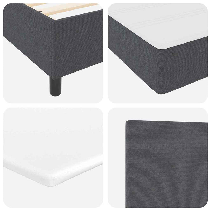 vidaXL Boxrugós ágy Sötétszürke és Fehér 203 x 100 x 88 cm