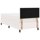vidaXL LED Box Spring Ágy Krém és fehér 100 x 200 cm Bársonyos szövet
