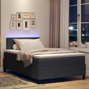 vidaXL LED Box Spring Ágy Sötétszürke és Fehér 120 x 200 cm