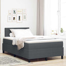 vidaXL LED Box Spring Ágy Sötétszürke és Fehér 120 x 200 cm
