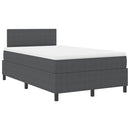 vidaXL LED Box Spring Ágy Sötétszürke és Fehér 120 x 200 cm
