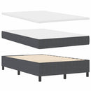 vidaXL LED Box Spring Ágy Sötétszürke és Fehér 120 x 200 cm