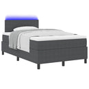 vidaXL LED Box Spring Ágy Sötétszürke és Fehér 120 x 200 cm