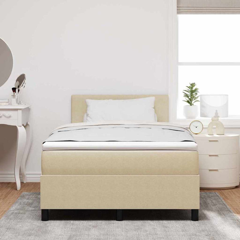 vidaXL Boxrugós ágy Világosszürke és fehér 203 x 120 x 88 cm