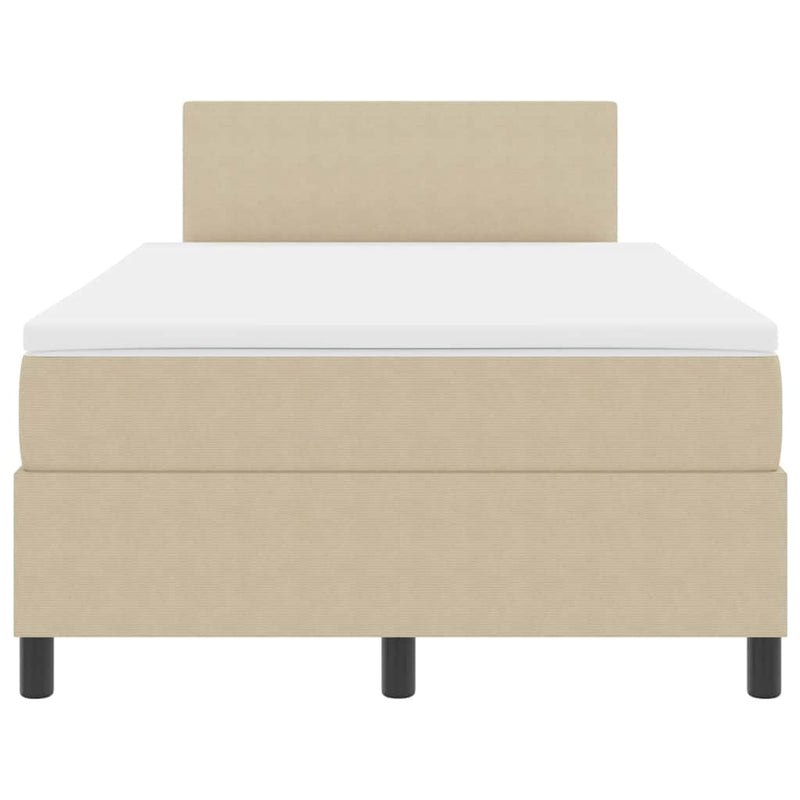 vidaXL Boxrugós ágy Világosszürke és fehér 203 x 120 x 88 cm