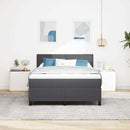 vidaXL LED Box Spring Ágy Sötétszürke és Fehér 140 x 200 cm