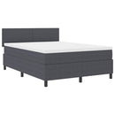 vidaXL LED Box Spring Ágy Sötétszürke és Fehér 140 x 200 cm