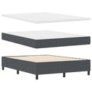 vidaXL LED Box Spring Ágy Sötétszürke és Fehér 140 x 200 cm