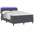 vidaXL LED Box Spring Ágy Sötétszürke és Fehér 140 x 200 cm
