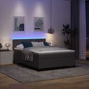 vidaXL LED Box Spring Ágy Világosszürke és fehér 160 x 200 cm