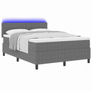 vidaXL LED Box Spring Ágy Világosszürke és fehér 160 x 200 cm