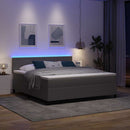 vidaXL LED Box Spring Ágy Világosszürke és fehér 180 x 200 cm