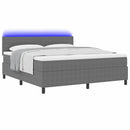 vidaXL LED Box Spring Ágy Világosszürke és fehér 180 x 200 cm