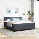 vidaXL LED Box Spring Ágy Sötétszürke és Fehér 180 x 200 cm