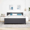 vidaXL LED Box Spring Ágy Sötétszürke és Fehér 180 x 200 cm