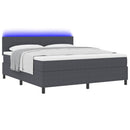 vidaXL LED Box Spring Ágy Sötétszürke és Fehér 180 x 200 cm