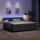 vidaXL LED Box Spring Ágy Világosszürke és fehér 200 x 200 cm