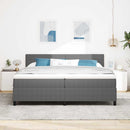 vidaXL LED Box Spring Ágy Világosszürke és fehér 200 x 200 cm