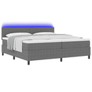 vidaXL LED Box Spring Ágy Világosszürke és fehér 200 x 200 cm