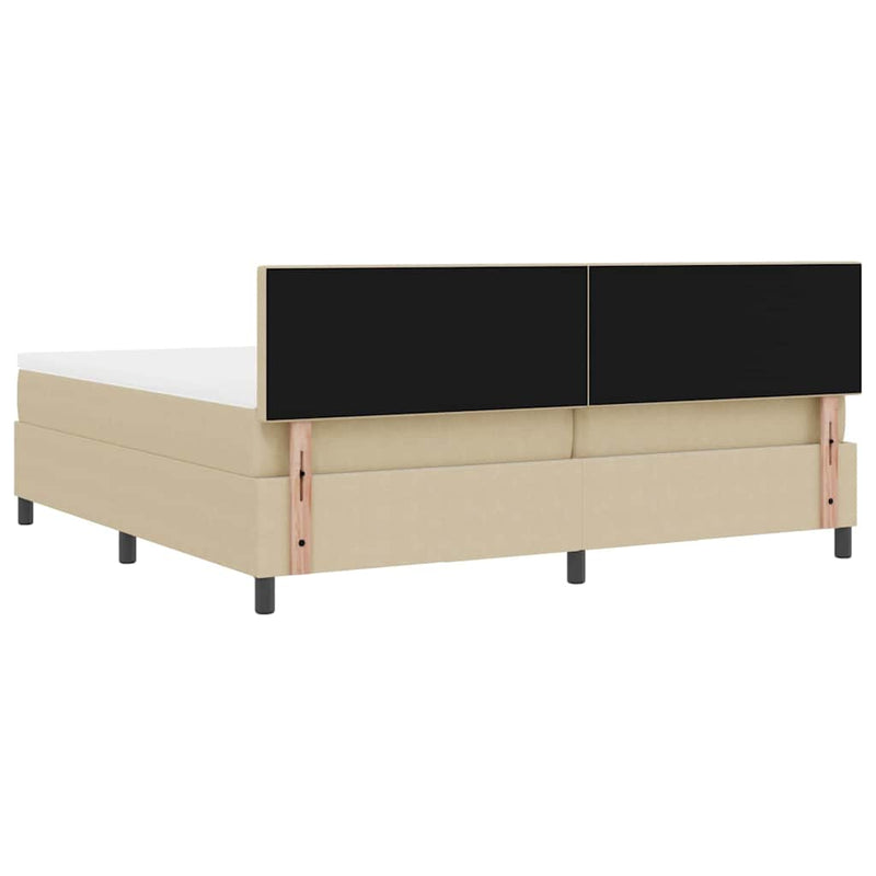 vidaXL Boxrugós ágy Világosszürke és fehér 203 x 200 x 88 cm