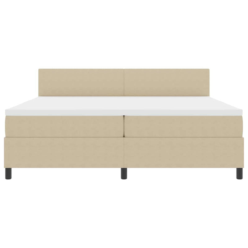 vidaXL Boxrugós ágy Világosszürke és fehér 203 x 200 x 88 cm
