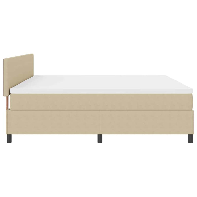 vidaXL Boxrugós ágy Világosszürke és fehér 203 x 200 x 88 cm
