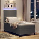 vidaXL LED Box Spring Ágy Világosszürke és fehér 90 x 190 cm