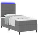 vidaXL LED Box Spring Ágy Világosszürke és fehér 90 x 190 cm