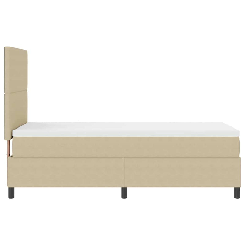 vidaXL Boxrugós ágy Világosszürke és fehér 203 x 100 x 128 cm