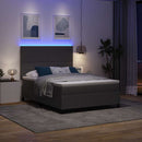 vidaXL LED Box Spring Ágy Világosszürke és fehér 140 x 200 cm