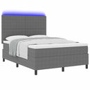 vidaXL LED Box Spring Ágy Világosszürke és fehér 140 x 200 cm