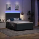 vidaXL LED Box Spring Ágy Sötétszürke és Fehér 140 x 200 cm