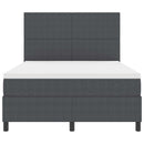 vidaXL LED Box Spring Ágy Sötétszürke és Fehér 140 x 200 cm