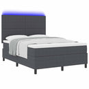 vidaXL LED Box Spring Ágy Sötétszürke és Fehér 140 x 200 cm