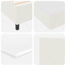 vidaXL LED Box Spring Ágy Krém és fehér 160 x 200 cm Bársonyos szövet