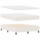 vidaXL LED Box Spring Ágy Krém és fehér 160 x 200 cm Bársonyos szövet