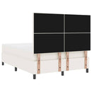 vidaXL LED Box Spring Ágy Krém és fehér 160 x 200 cm Bársonyos szövet