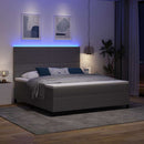 vidaXL LED Box Spring Ágy Világosszürke és fehér 180 x 200 cm