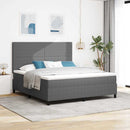 vidaXL LED Box Spring Ágy Világosszürke és fehér 180 x 200 cm