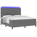 vidaXL LED Box Spring Ágy Világosszürke és fehér 180 x 200 cm