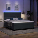 vidaXL LED Box Spring Ágy Sötétszürke és Fehér 180 x 200 cm