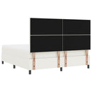 vidaXL LED Box Spring Ágy Krém és fehér 180 x 200 cm Bársonyos szövet
