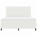 vidaXL LED Box Spring Ágy Krém és fehér 180 x 200 cm Bársonyos szövet