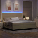 vidaXL LED Box Spring Ágy Világosszürke és fehér 200 x 200 cm